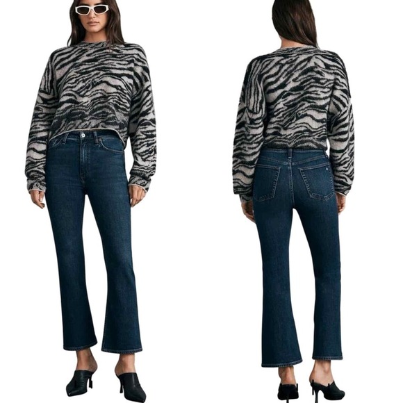 Rag & Bone Casey High Rise Ankle Comfort Stretch Flare Jeans Chelsea Size 26 - Picture 8 of 12